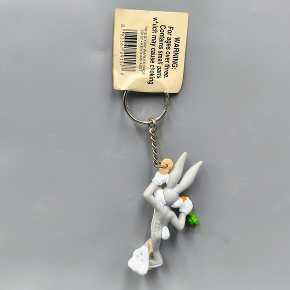 Bugs Bunny Keychain Key Ring Carrot Hanging on Rope Applause Vintage NWT - Picture 4 of 10